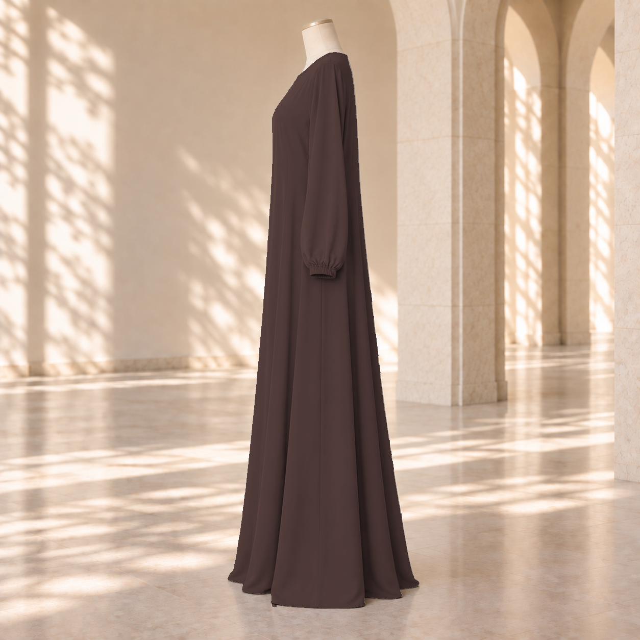 Brown Linen Abaya alternate view