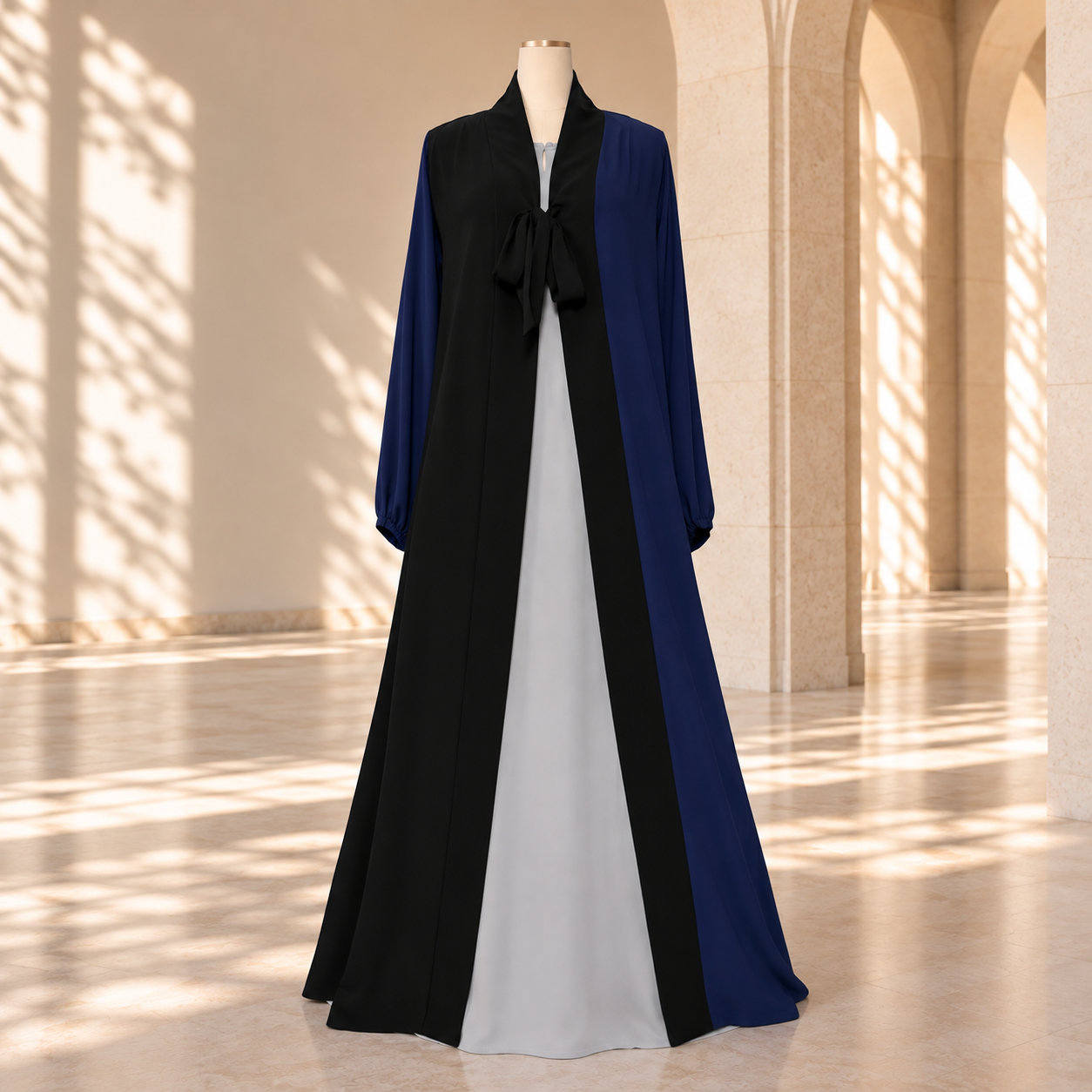 Navy & Black Cape Abaya Set by SALIHAAT