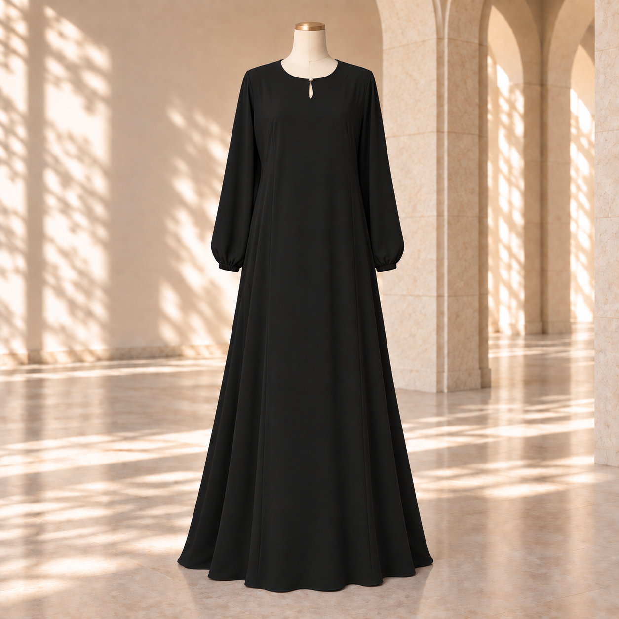 Black Linen Abaya by SALIHAAT
