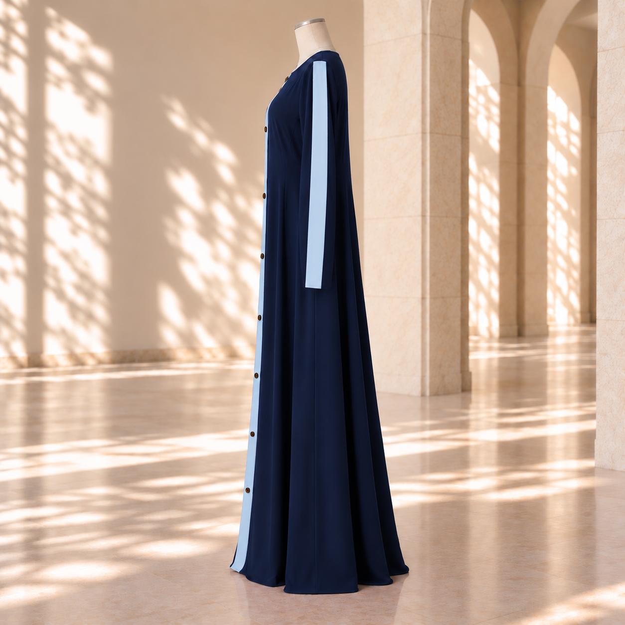 Blue Contrast Abaya alternate view