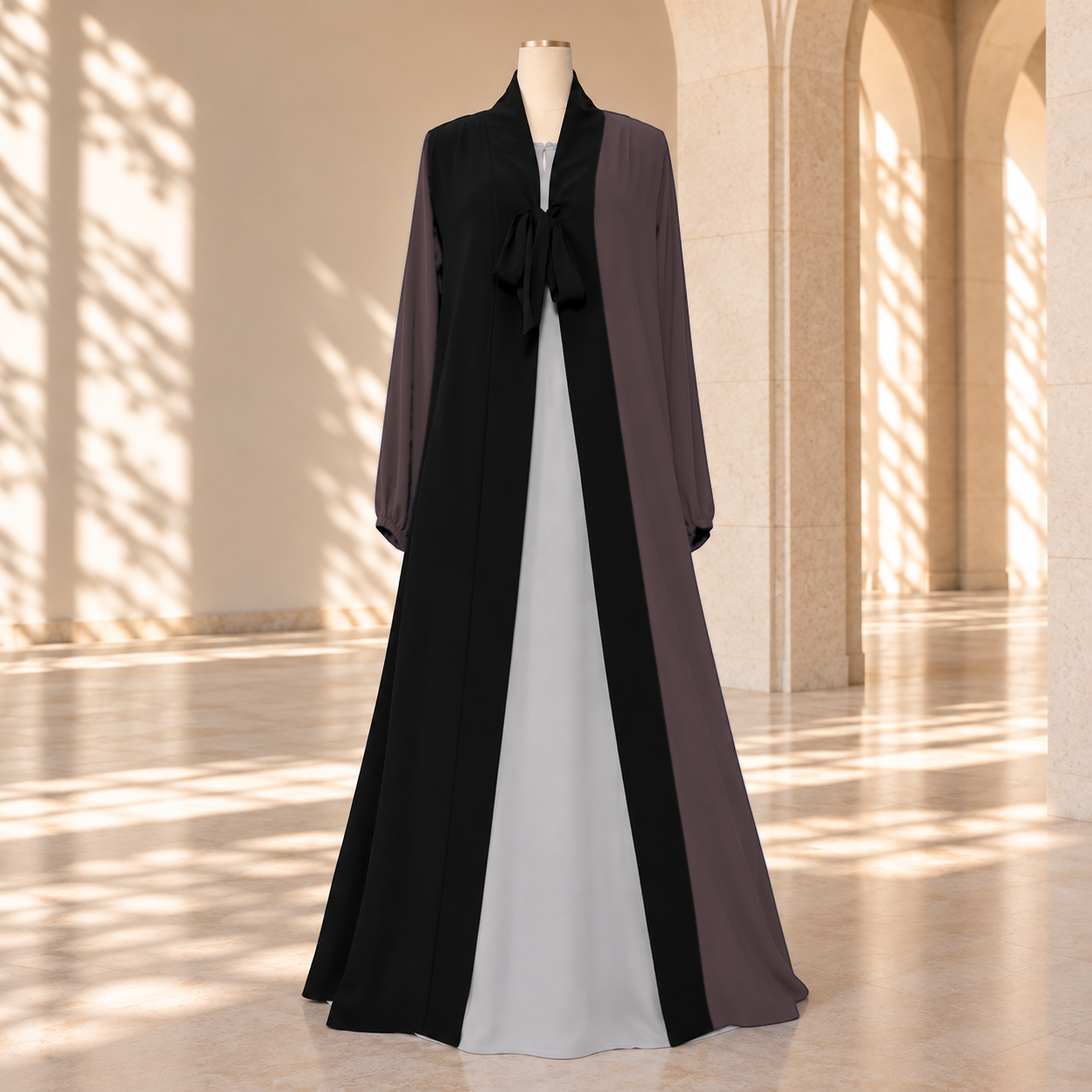 Chocolate Brown Cape Abaya Set by SALIHAAT