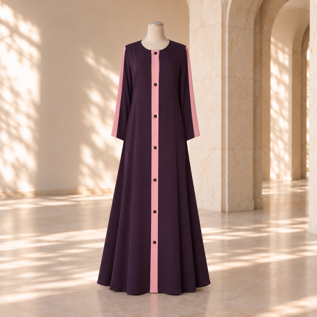 Pink & Purple Contrast Abaya by SALIHAAT
