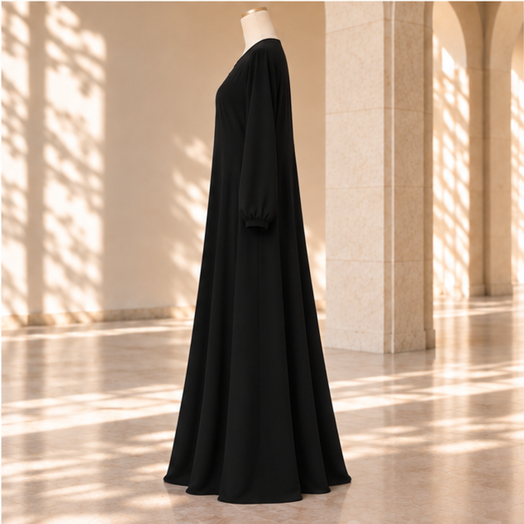 Black Linen Abaya alternate view