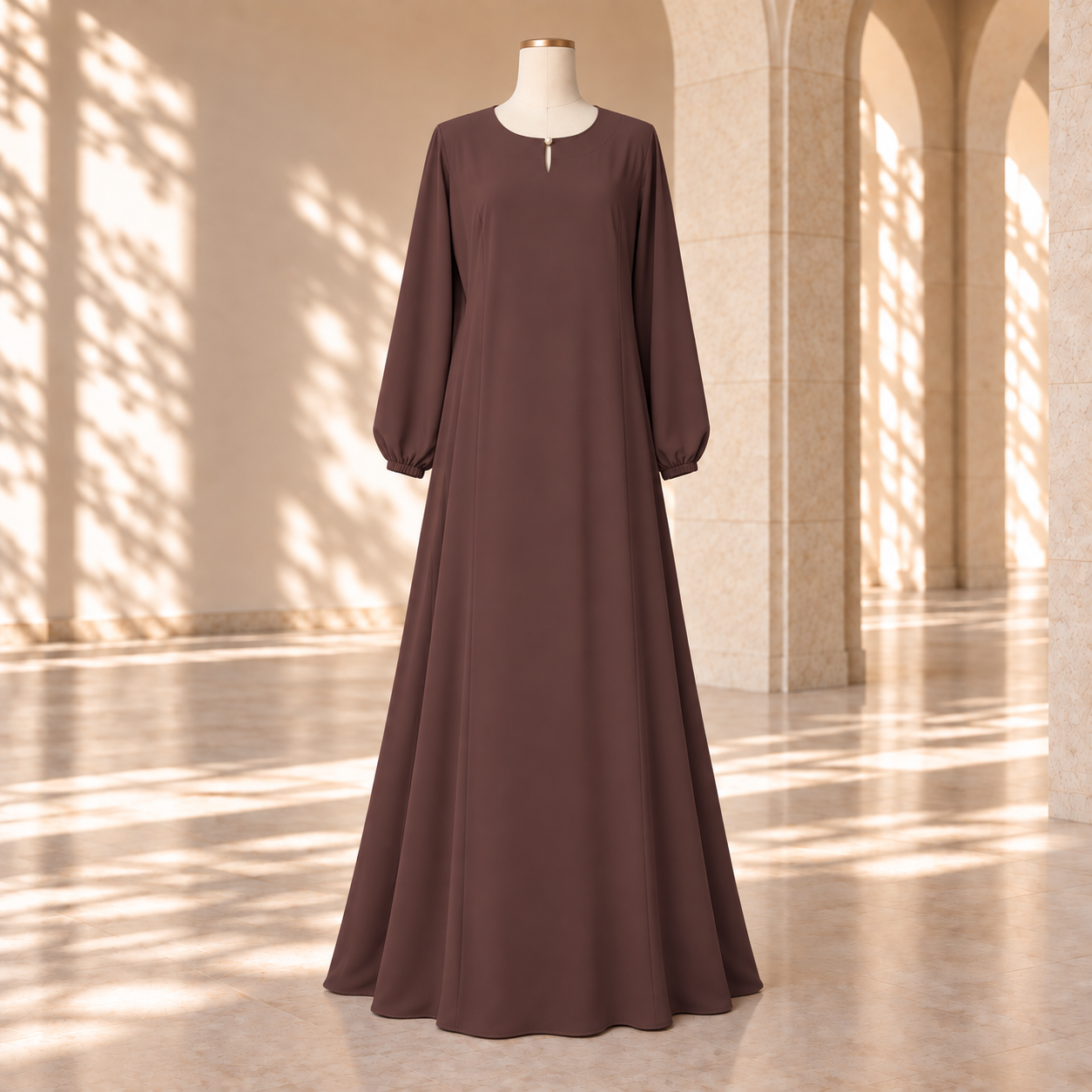 Brown Linen Abaya by SALIHAAT