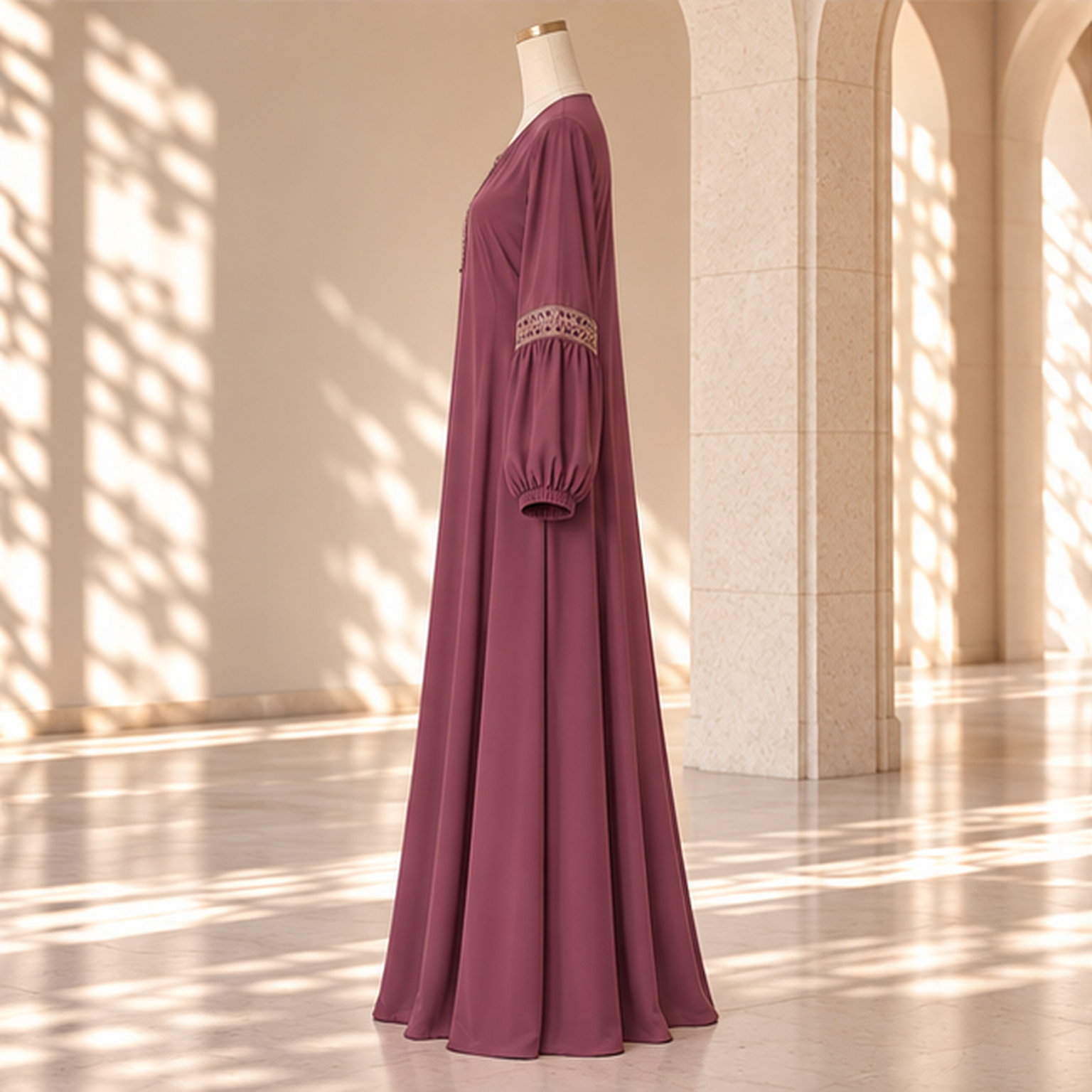 Plum Flared Abaya Set alternate view