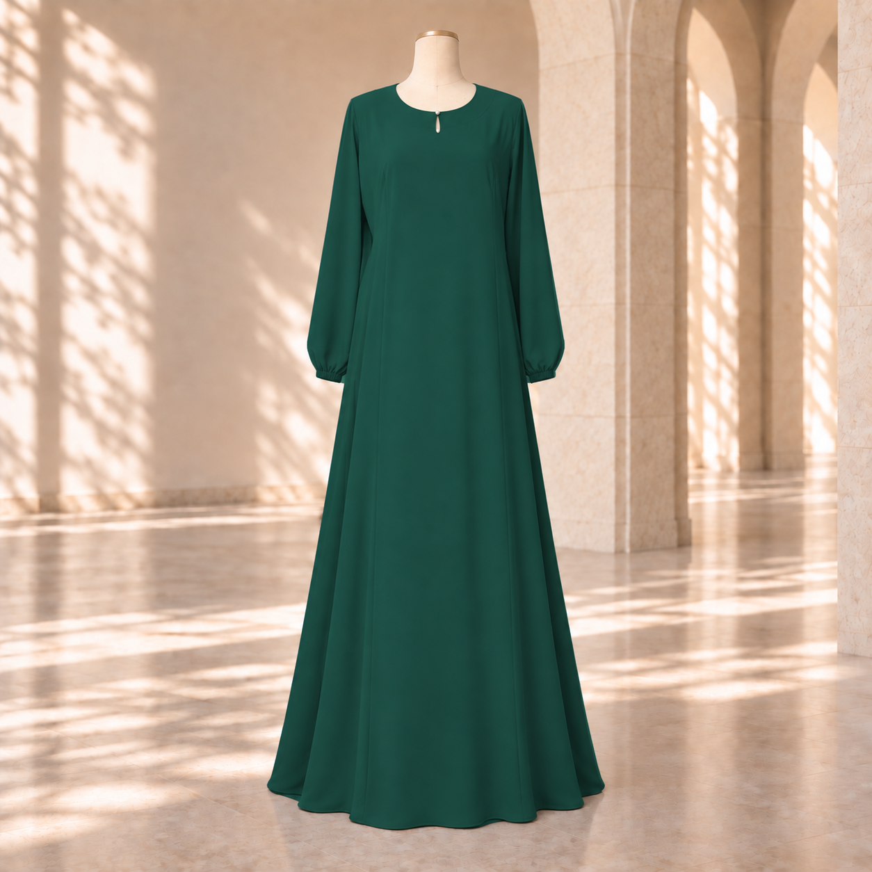 Green Linen Abaya by SALIHAAT