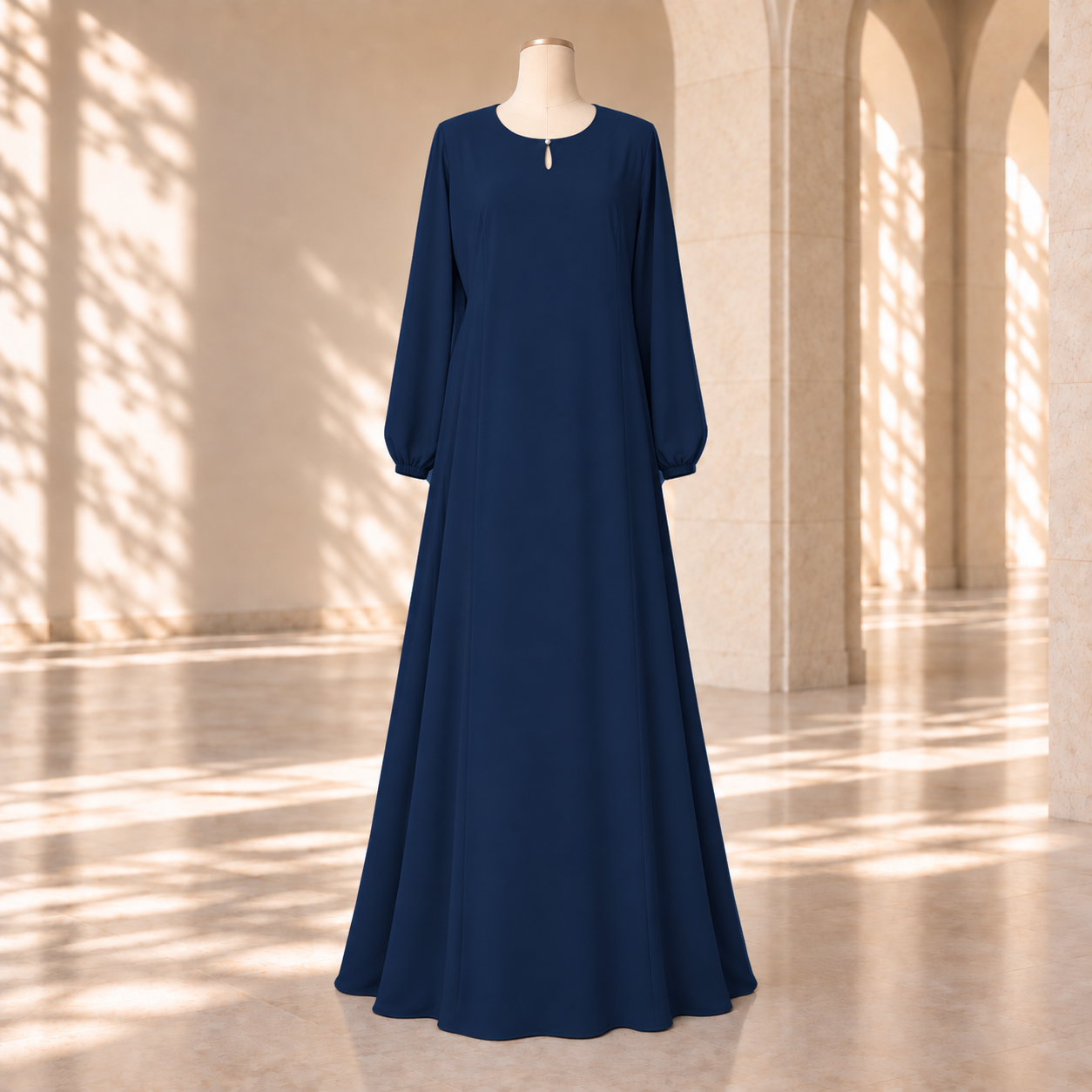 Navy Linen Abaya by SALIHAAT