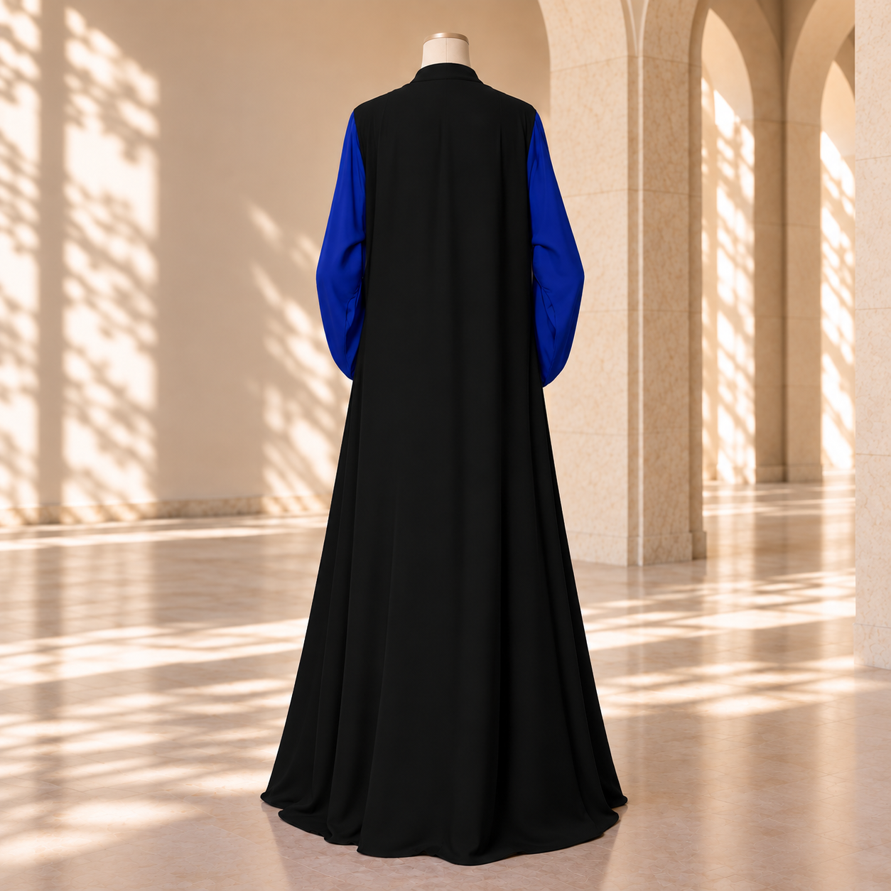 Navy Black Open Abaya Set alternate view