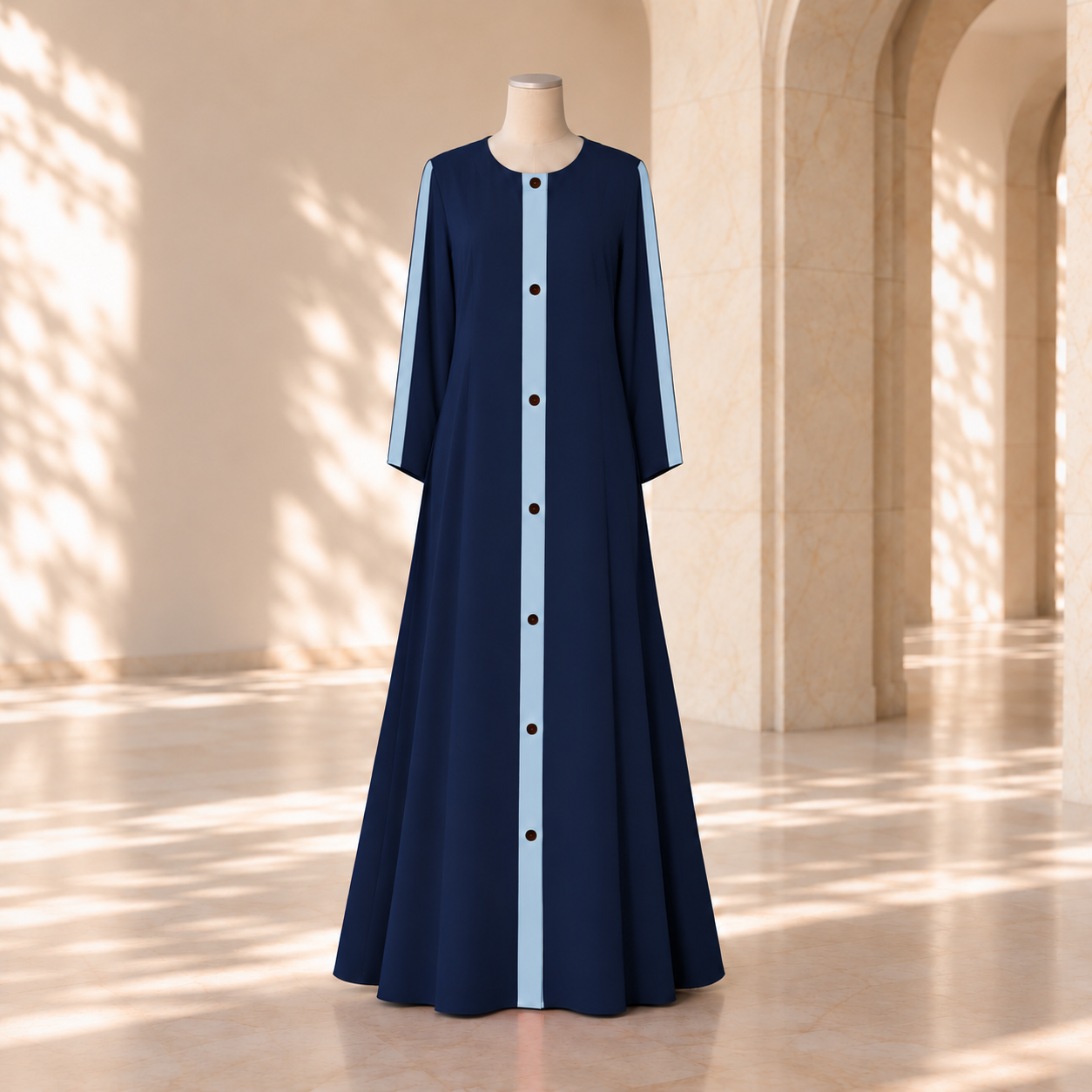 Blue Contrast Abaya by SALIHAAT