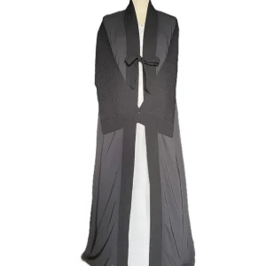 Dual Layer Abaya Robe Cape: Flared Kaftan Kimono, Size 54