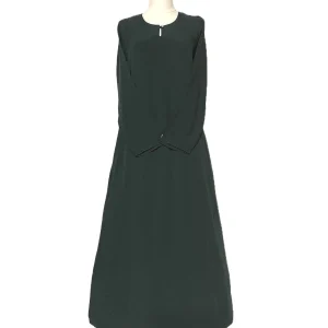 SALIHAAT Green Hajj Umrah Linen Abaya, Breathable Summer Jilbab, Zippered Pockets